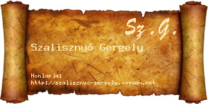Szalisznyó Gergely névjegykártya